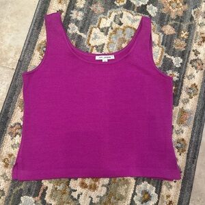St John Collection Womens Top Sz Small Fushia Sleeveless 2” Tank Vintage 2003
